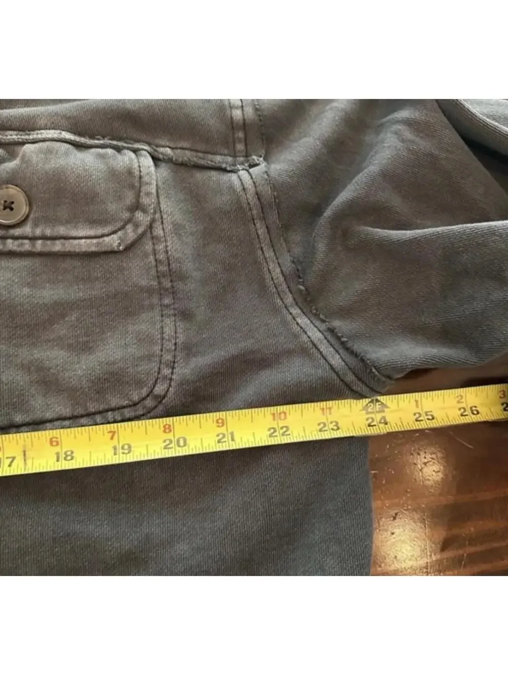 Free People Cropped Washed Black Button Front Jacket - Picture 7 of 7
